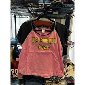 Y2K Glam Jamz Women’s Pink “give Me A Break” Shirt Size Medium